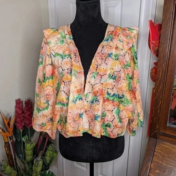 Moving Sale! 🔥💘 NWOT Anthropologie Cropped Floral Lace Shrug - Picture 6 of 10